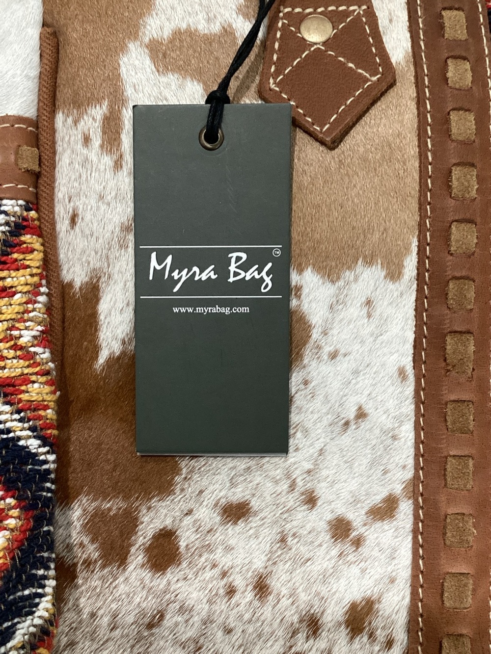 Myra Bag Cowhide & Aztec Tote in Brown - Picture 3 of 8